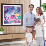 Einhorn und Mädchen im Wald Diamond Painting