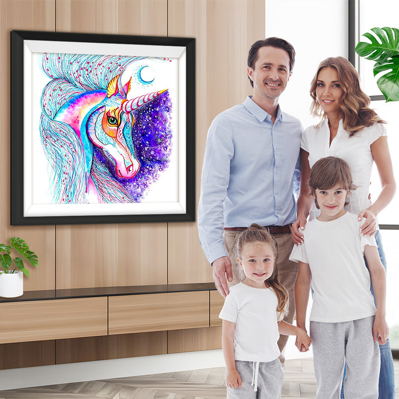 Einhorn und Mondsichel Diamond Painting