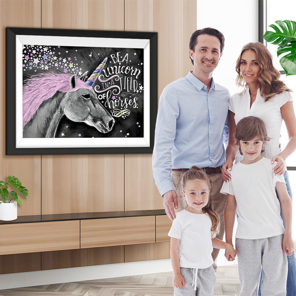 Einhorn und Sterne Diamond Painting
