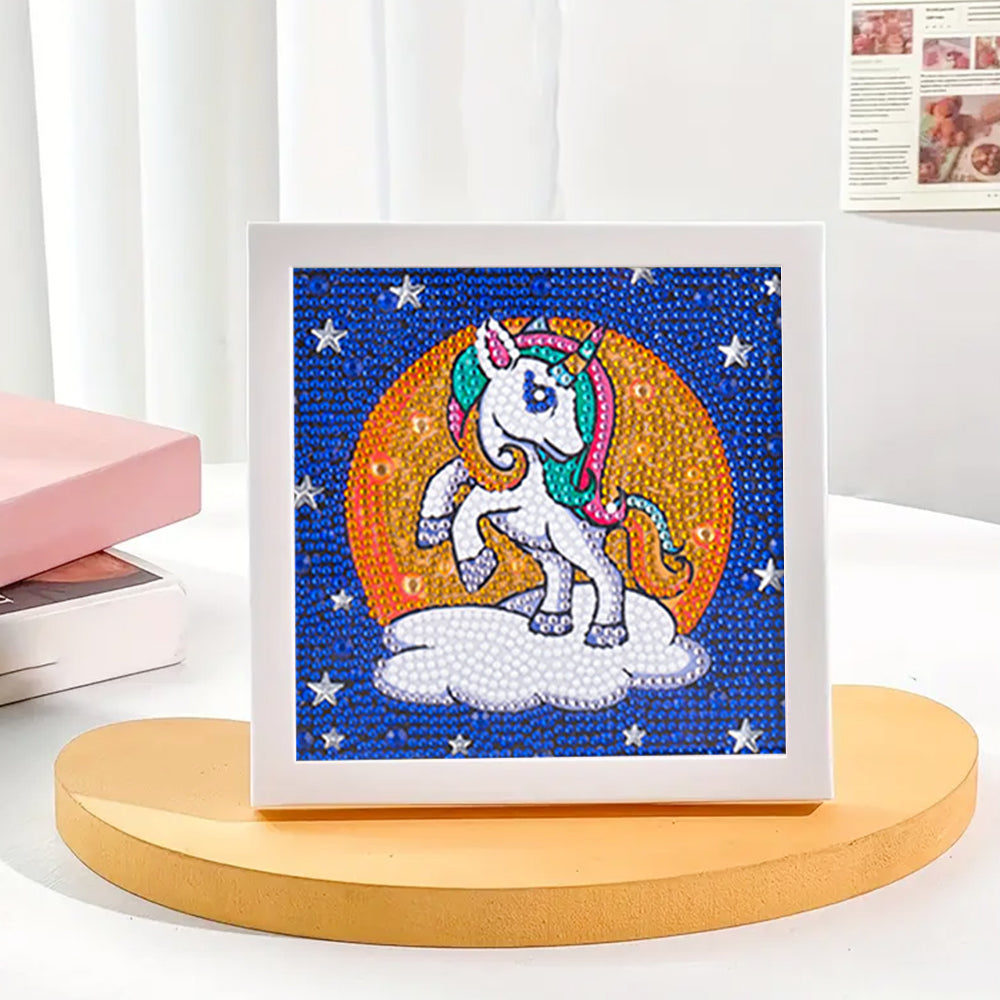 Einhorn und Vollmond Mini-Kristallpünktchen Diamond Painting