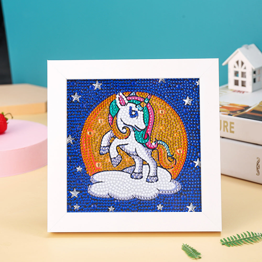 Einhorn und Vollmond Mini-Kristallpünktchen Diamond Painting