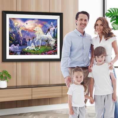 Einhornfamilie im Tal Diamond Painting