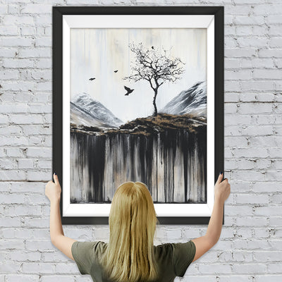 Einsamer Baum auf der Klippe Diamond Painting