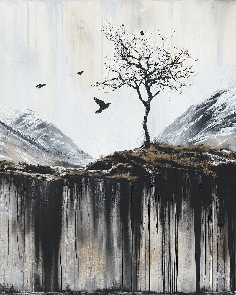 Einsamer Baum auf der Klippe Diamond Painting