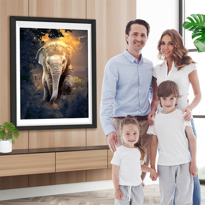 Einsamer Elefant im Wald Diamond Painting