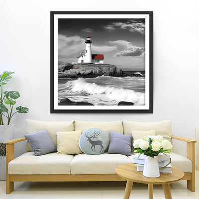 Einsamer Leuchtturm am Meer Diamond Painting