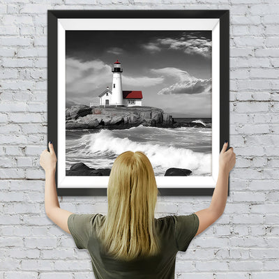 Einsamer Leuchtturm am Meer Diamond Painting