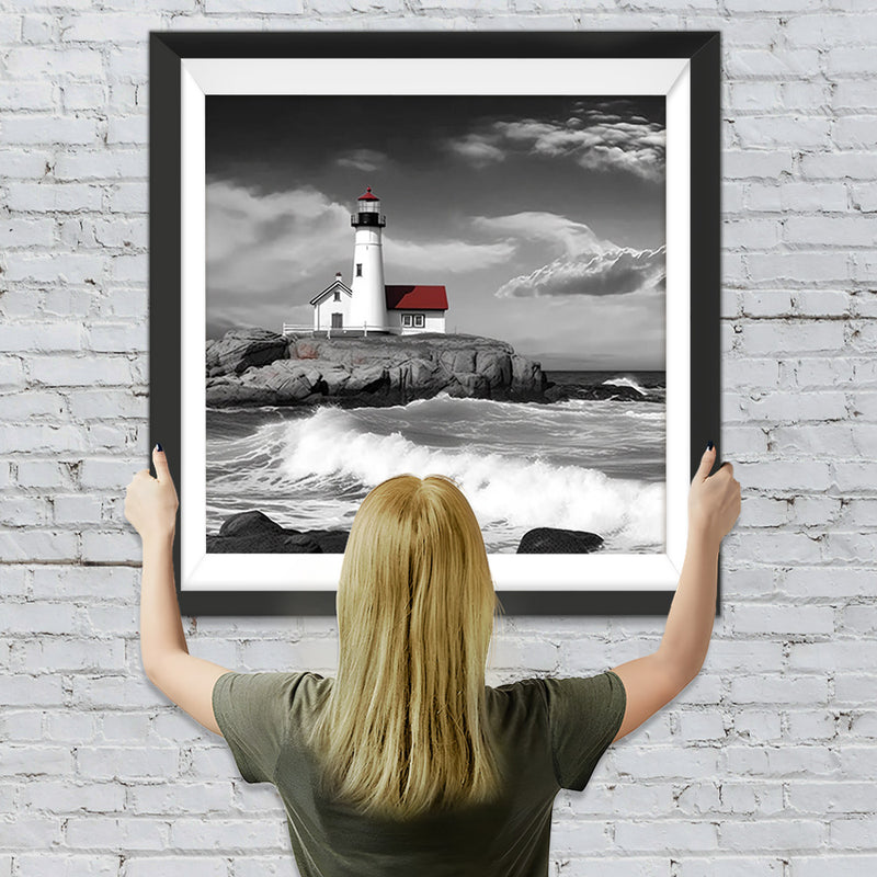 Einsamer Leuchtturm am Meer Diamond Painting
