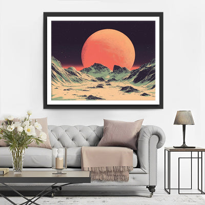 Einsamer rosa Planet Diamond Painting