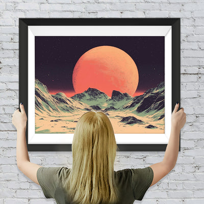 Einsamer rosa Planet Diamond Painting