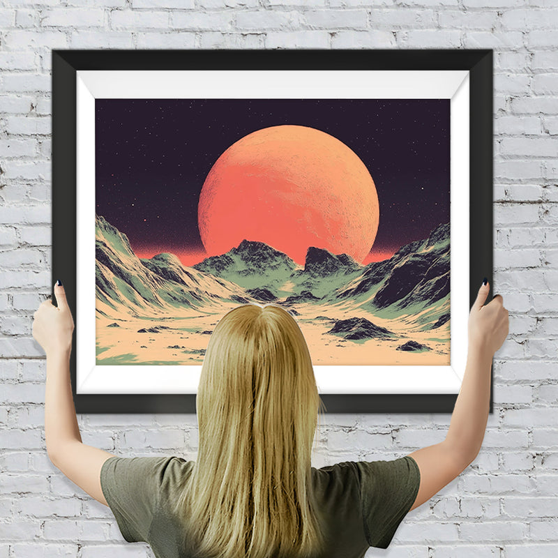 Einsamer rosa Planet Diamond Painting