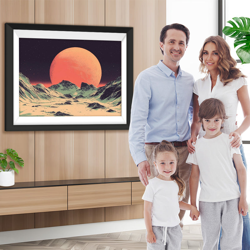 Einsamer rosa Planet Diamond Painting