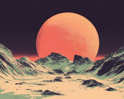 Einsamer rosa Planet Diamond Painting