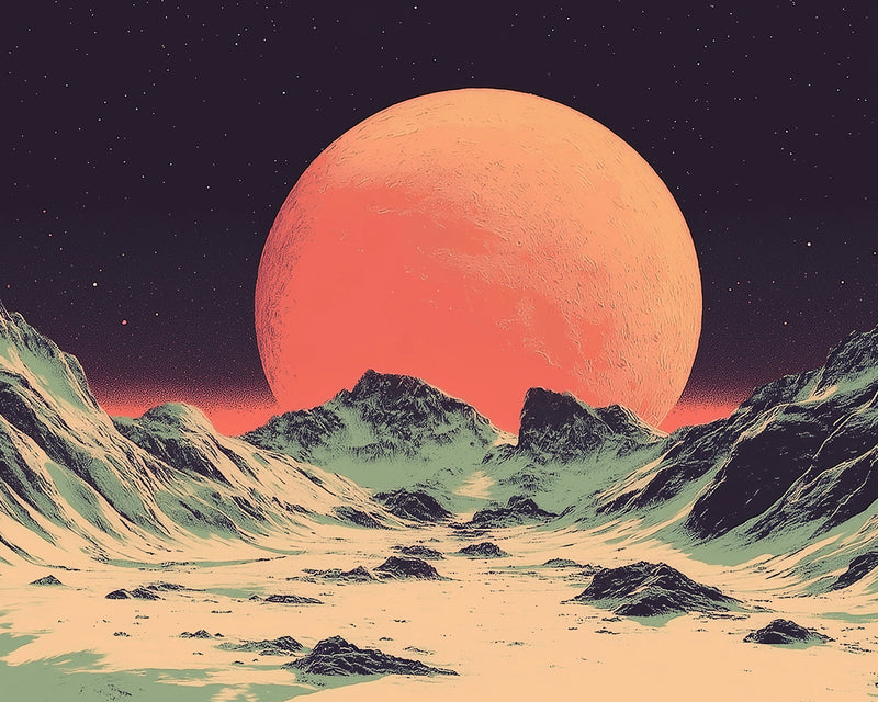 Einsamer rosa Planet Diamond Painting
