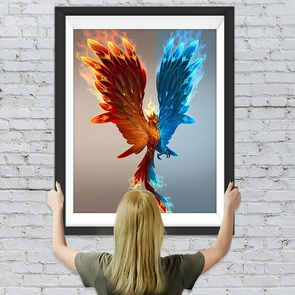 Eis- und Feuer-Phönix Diamond Painting