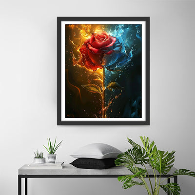 Eis und Feuer Rose Diamond Painting