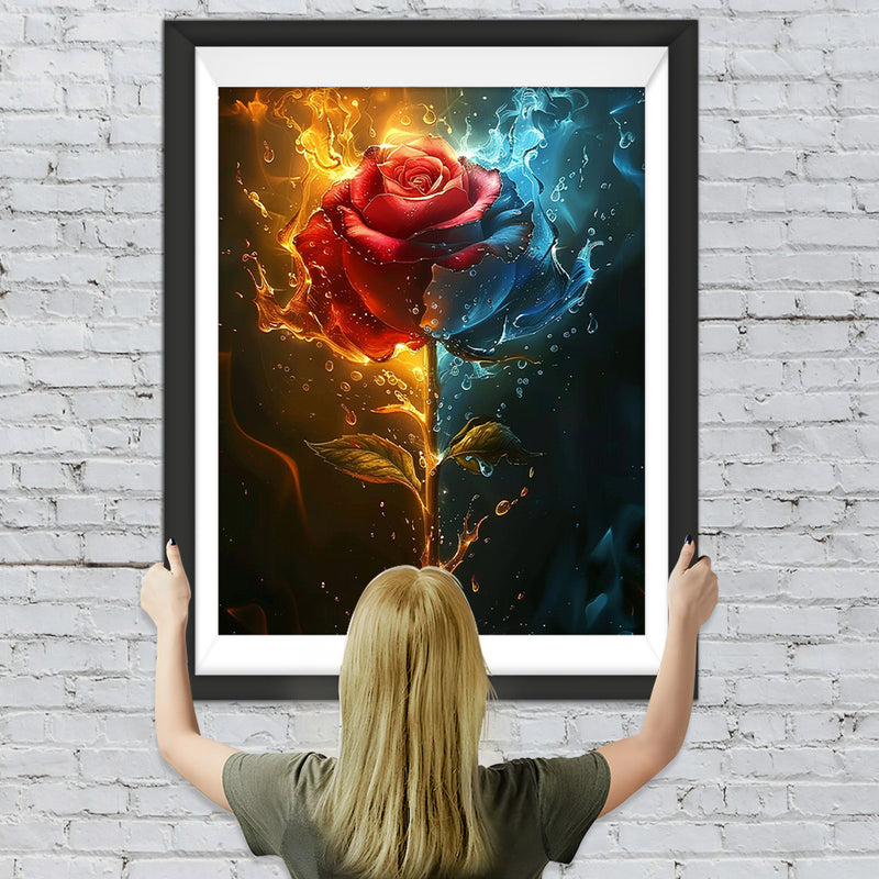 Eis und Feuer Rose Diamond Painting