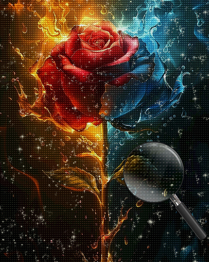 Eis und Feuer Rose Diamond Painting