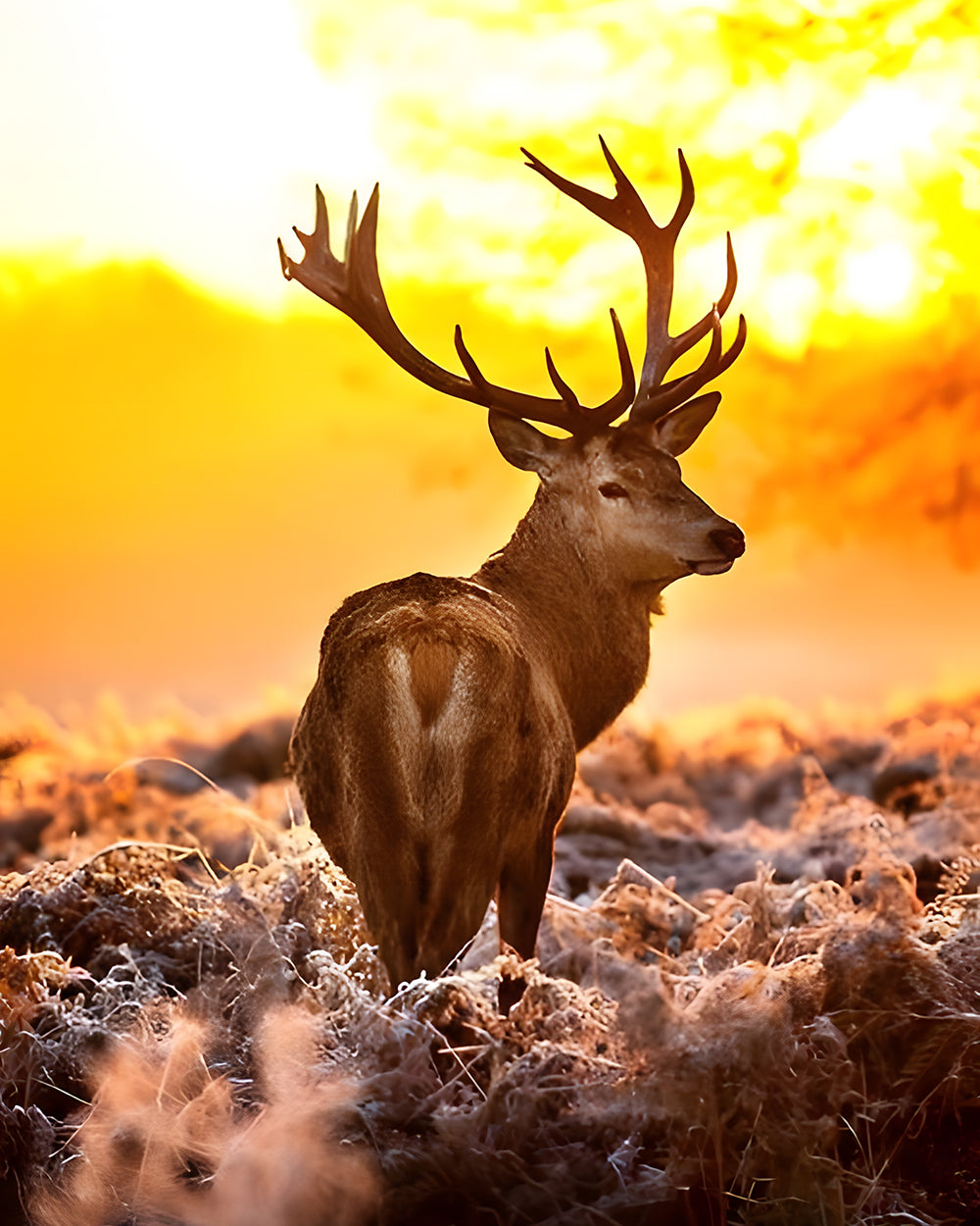 Elch bei Sonnenuntergang Diamond Painting