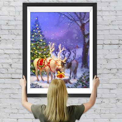 Elche Weihnachtsbaum Geschenk Diamond Painting