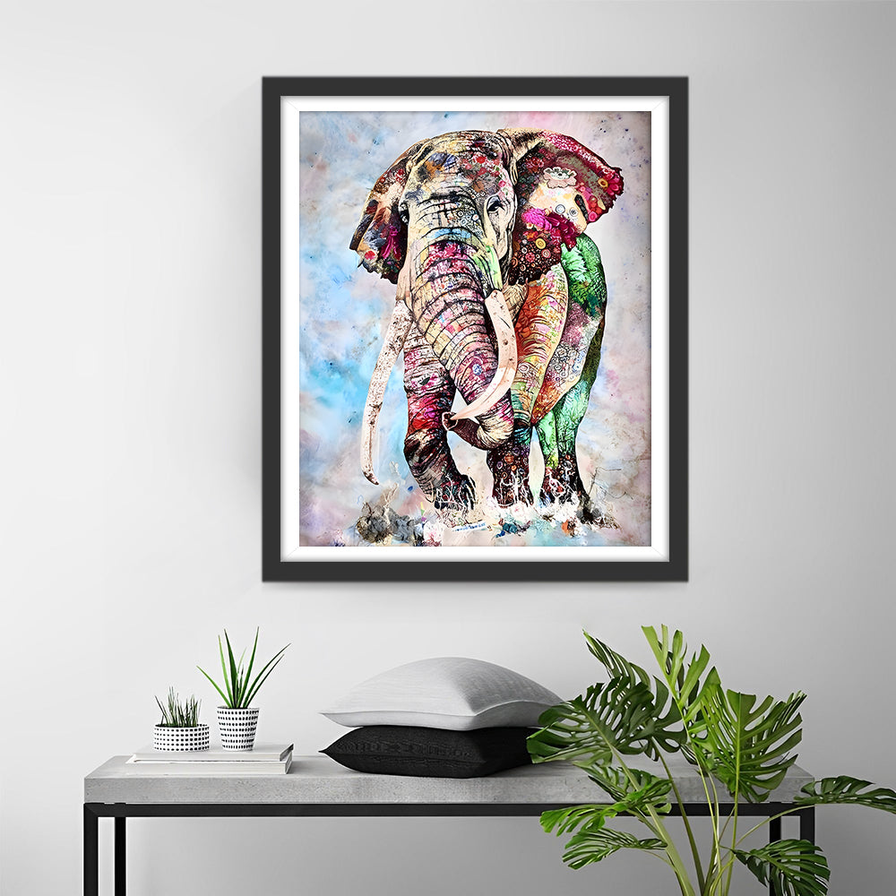 Elefant Aquarelliert Diamond Painting