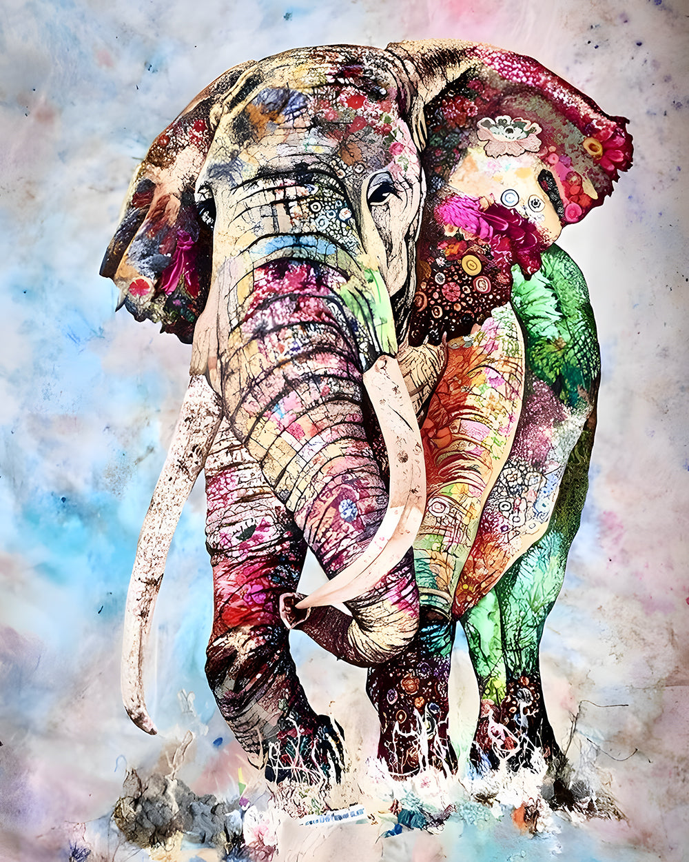 Elefant Aquarelliert Diamond Painting
