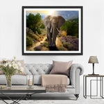 Elefant auf dem Weg Diamond Painting