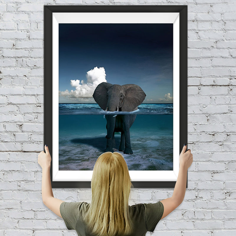 Elefant im Wasser Diamond Painting