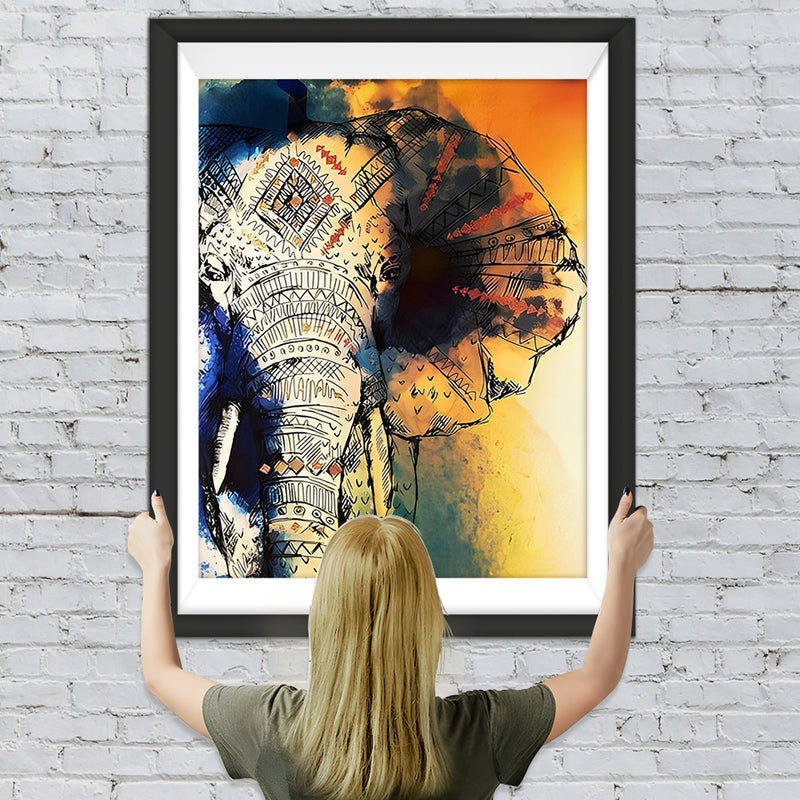 Elefant mit abstrakten Mustern Diamond Painting