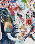Elefant mit Blumen Diamond Painting