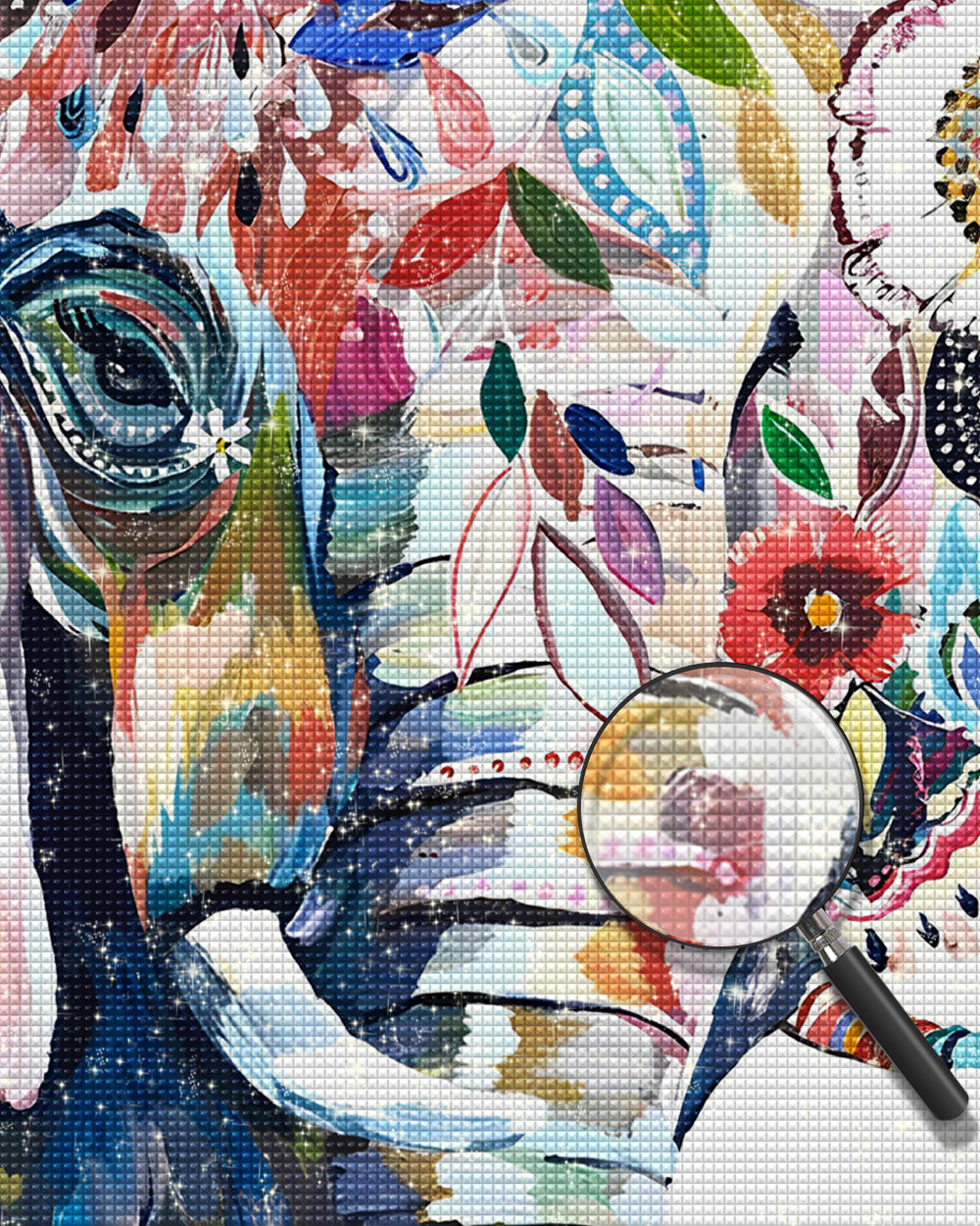 Elefant mit Blumen Diamond Painting