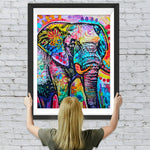 Elefant mit farbigen Mustern Diamond Painting