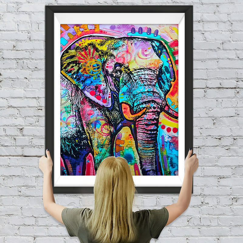 Elefant mit farbigen Mustern Diamond Painting