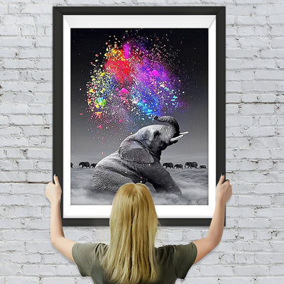 Elefant mit Pigmenten Diamond Painting