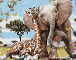 Elefant und Giraffe Diamond Painting