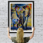 Elefant und sein Baby Diamond Painting