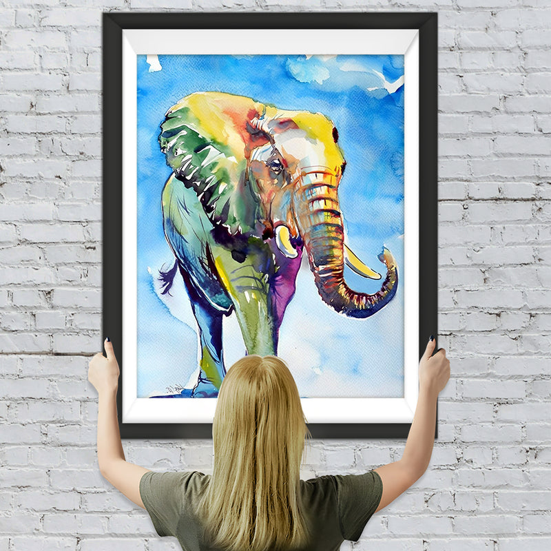 Elefant unter blauem Himmel Diamond Painting