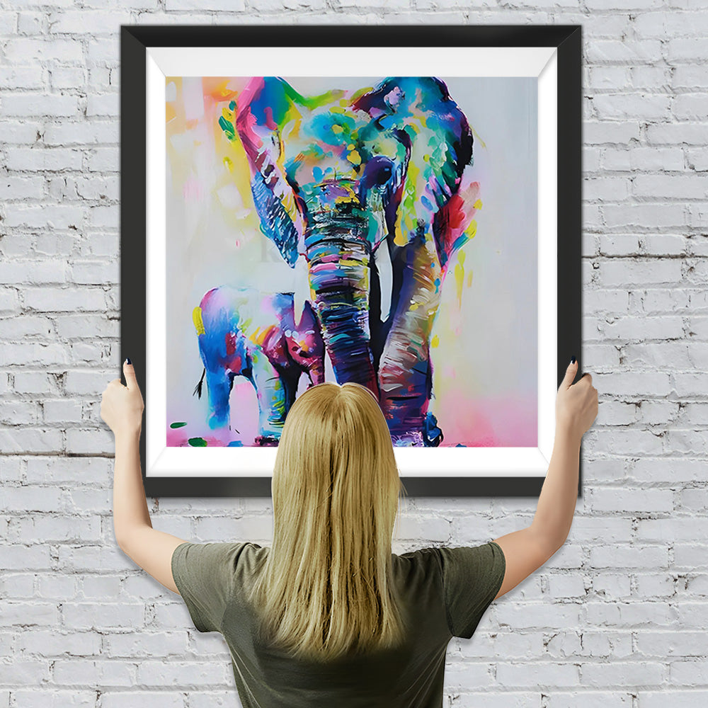 Elefanten mit Pigmenten Diamond Painting