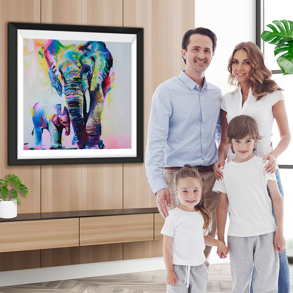 Elefanten mit Pigmenten Diamond Painting