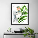 Elefantenbaby und Blatt Diamond Painting