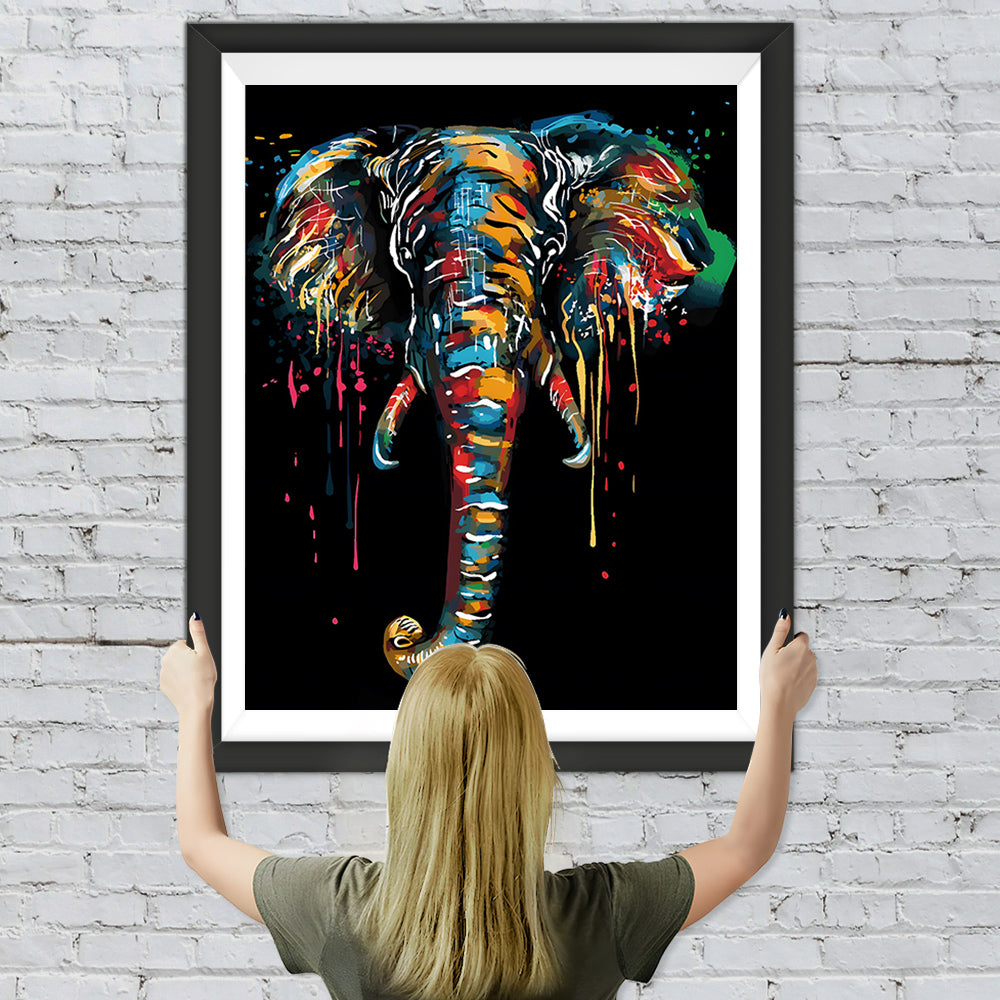 Elefantenkopf im Dunkeln Diamond Painting