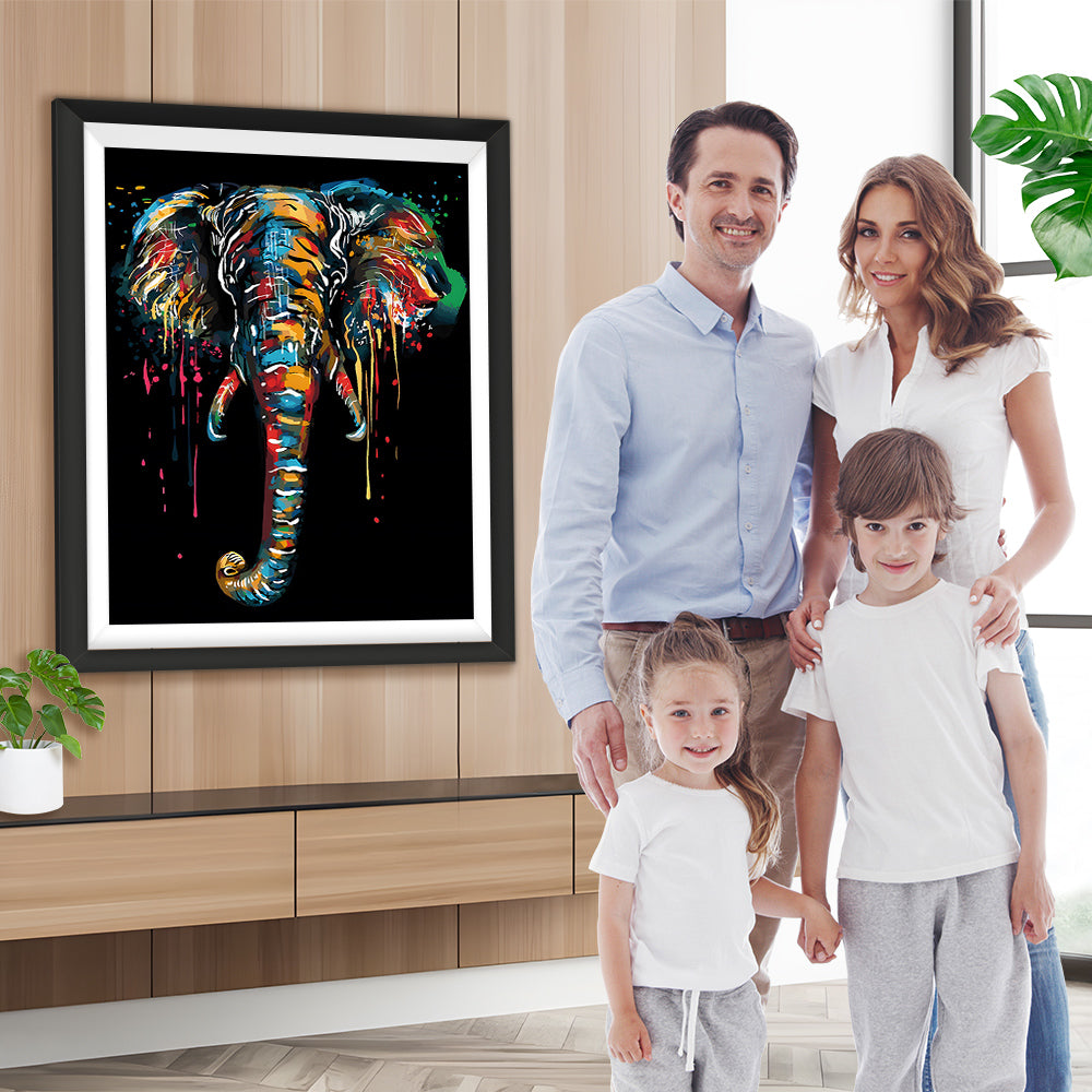 Elefantenkopf im Dunkeln Diamond Painting