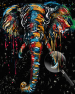 Elefantenkopf im Dunkeln Diamond Painting