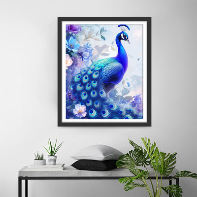 Eleganter Blauer Pfau Diamond Painting