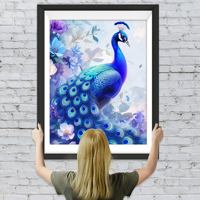 Eleganter Blauer Pfau Diamond Painting