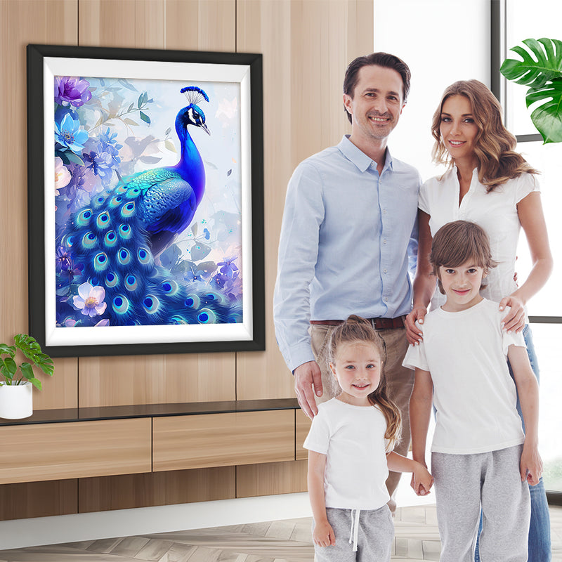 Eleganter Blauer Pfau Diamond Painting