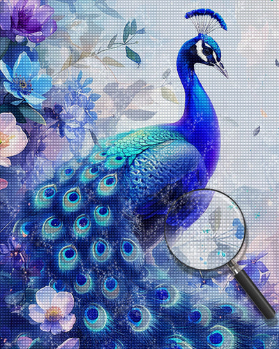 Eleganter Blauer Pfau Diamond Painting