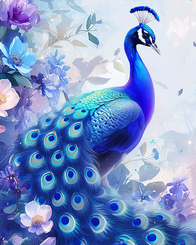 Eleganter Blauer Pfau Diamond Painting