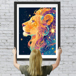 Eleganter Löwe und Sterne Diamond Painting