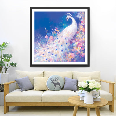 Eleganter Weißer Pfau Diamond Painting